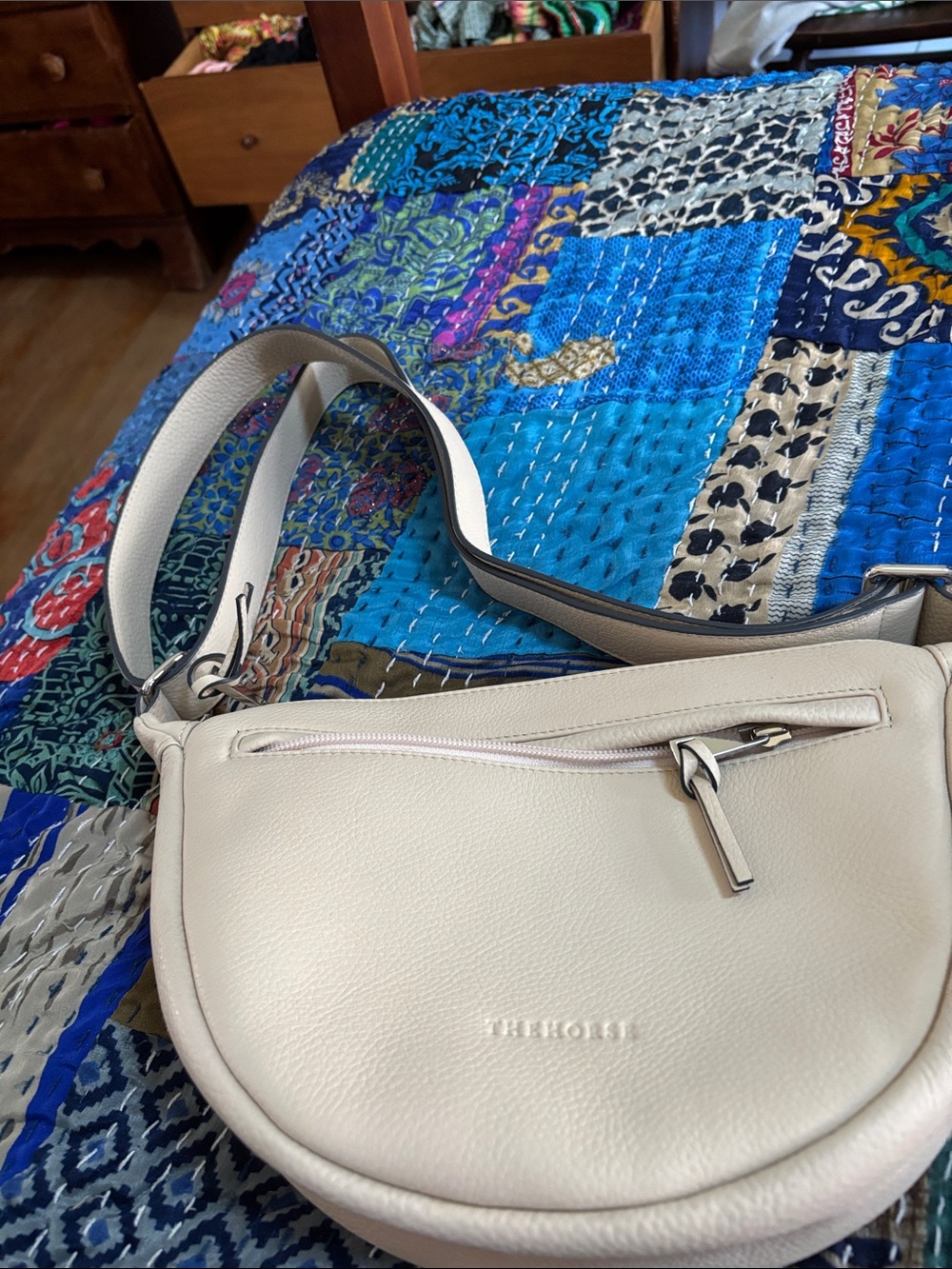 The Horse Cream Leather Crossbody Saddle Purse
